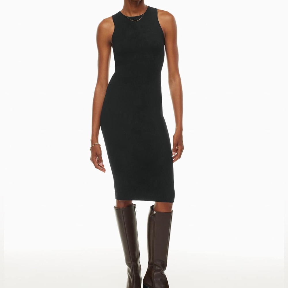 Wilfred Black Halter Sheath Midi Dress